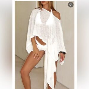 White Fox Boutique White Sheer Swim Cover-Up Set
